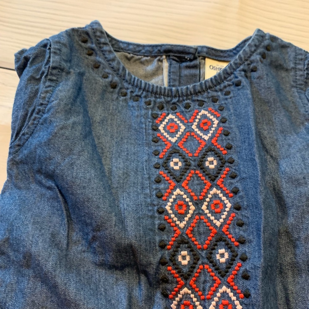 *Like New* BabyGirl Denim Tribal Print Jegging Set - Picture 2 of 2